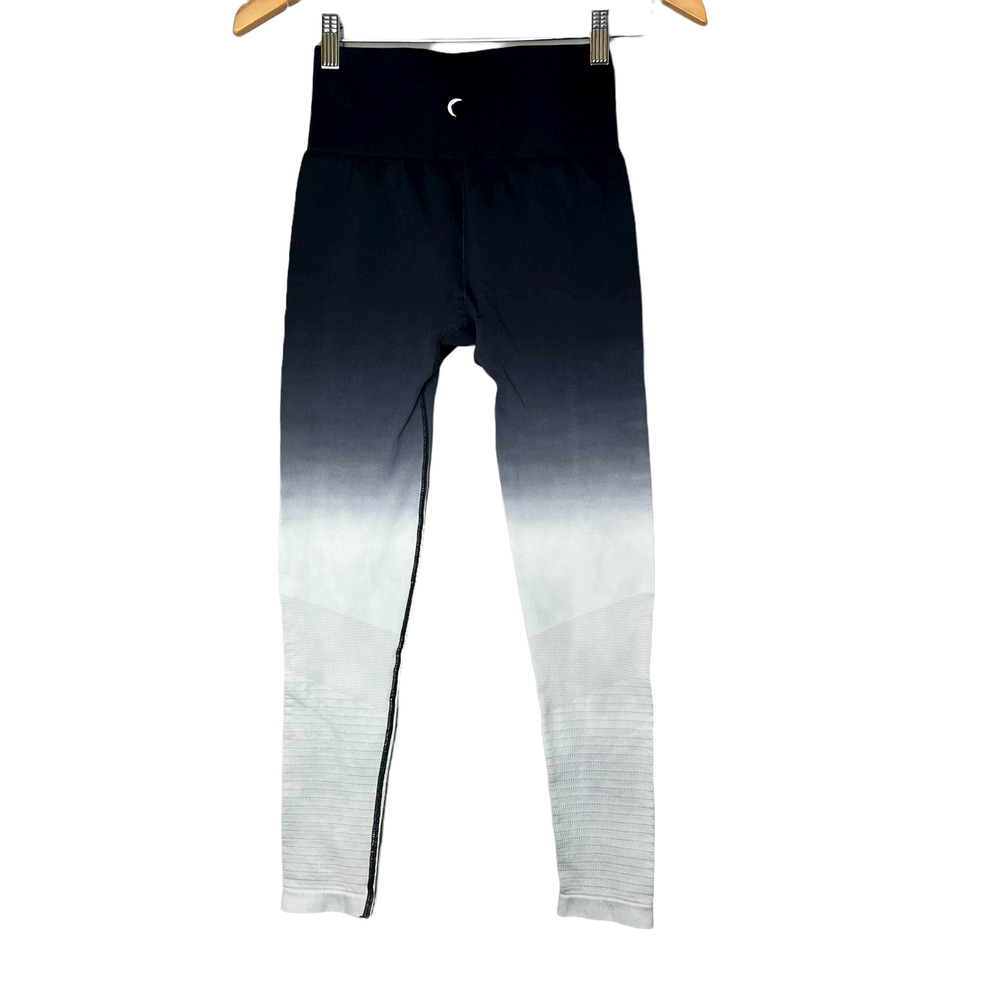 Zyia Active Size XS Ombre Leggings Seamless‎ High Rise Black/White